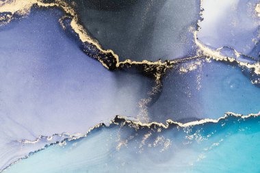 Mermer mürekkep soyut sanatının orijinal resmi. Örnek bir orjinal tablodan yüksek çözünürlüklü fotoğraf. Karargah kağıt dokusuna pürüzsüz mermer desen oluşturmak için soyut resim yapıldı.