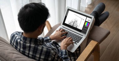 Mimari iş ve profesyonel tasarımcı için mimari tasarım modem yazılım uygulaması