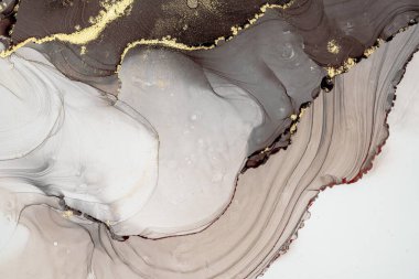 Mermer mürekkep soyut sanatının orijinal resmi. Örnek bir orjinal tablodan yüksek çözünürlüklü fotoğraf. Karargah kağıt dokusuna pürüzsüz mermer desen oluşturmak için soyut resim yapıldı.