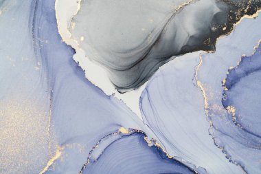 Mermer mürekkep soyut sanatının orijinal resmi. Örnek bir orjinal tablodan yüksek çözünürlüklü fotoğraf. Karargah kağıt dokusuna pürüzsüz mermer desen oluşturmak için soyut resim yapıldı.