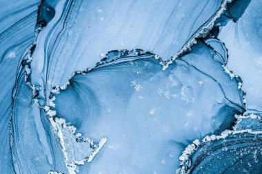 Mermer mürekkep soyut sanatının orijinal resmi. Örnek bir orjinal tablodan yüksek çözünürlüklü fotoğraf. Karargah kağıt dokusuna pürüzsüz mermer desen oluşturmak için soyut resim yapıldı.