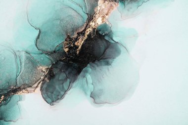 Mermer mürekkep soyut sanatının orijinal resmi. Örnek bir orjinal tablodan yüksek çözünürlüklü fotoğraf. Karargah kağıt dokusuna pürüzsüz mermer desen oluşturmak için soyut resim yapıldı.