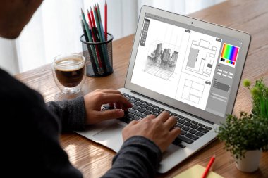 Mimari iş ve profesyonel tasarımcı için mimari tasarım modem yazılım uygulaması