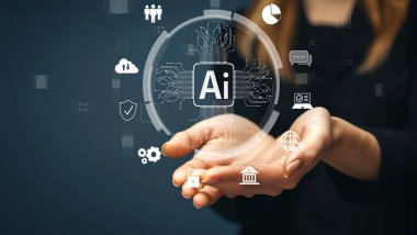 Yapay zeka mühendisliği, büyük veri ve yapay zeka makinesi kavramında yapay zeka beyin işlemcisiyle iş desteği için üretken yapay zeka kullanmayı öğrenen insan etkileşimi. Faas