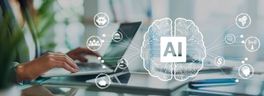 Yapay zeka mühendisliği, büyük veri ve yapay zeka makinesi kavramında yapay zeka beyin işlemcisiyle iş desteği için üretken yapay zeka kullanmayı öğrenen insan etkileşimi. EIDE