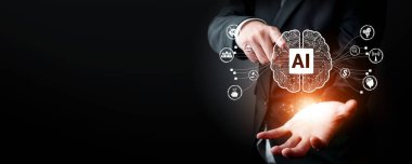 Yapay zeka mühendisliği, büyük veri ve yapay zeka makinesi kavramında yapay zeka beyin işlemcisiyle iş desteği için üretken yapay zeka kullanmayı öğrenen insan etkileşimi. Faas