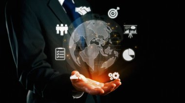 İş adamı küresel pazarlama ve finans konusunda uzmandır. Küresel pazarların karmaşıklığını, stratejileri ve pazarlama erişimini geliştirmek. Küresel finans ve pazarlama UUID 'sinde başarı