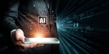 Yapay zeka mühendisliği, büyük veri ve yapay zeka makinesi kavramında yapay zeka beyin işlemcisiyle iş desteği için üretken yapay zeka kullanmayı öğrenen insan etkileşimi. Faas