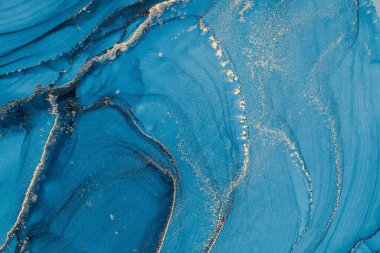 Mermer mürekkep soyut sanatının orijinal resmi. Örnek bir orjinal tablodan yüksek çözünürlüklü fotoğraf. Karargah kağıt dokusuna pürüzsüz mermer desen oluşturmak için soyut resim yapıldı.