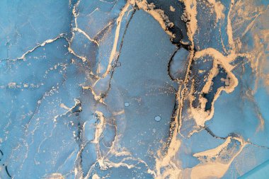 Mermer mürekkep soyut sanatının orijinal resmi. Örnek bir orjinal tablodan yüksek çözünürlüklü fotoğraf. Karargah kağıt dokusuna pürüzsüz mermer desen oluşturmak için soyut resim yapıldı.