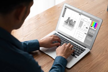 Mimari iş ve profesyonel tasarımcı için mimari tasarım modem yazılım uygulaması