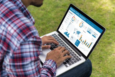 Computer software for website traffic analytics data on computer screen. Concept of SEO search engine optimization and customer targeting for online business snugly