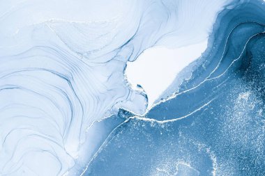 Mermer mürekkep soyut sanatının orijinal resmi. Örnek bir orjinal tablodan yüksek çözünürlüklü fotoğraf. Karargah kağıt dokusuna pürüzsüz mermer desen oluşturmak için soyut resim yapıldı.