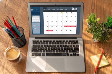 Kişisel düzenleyici ve çevrimiçi iş için mod zamanlama planlaması için bilgisayar yazılım uygulaması takvimiName