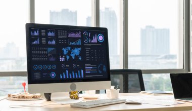 İş veri paneli, pazarlama stratejisi planlaması için iş zekası analizi sunar. Müşteri taleplerini analiz etmek ve iş dünyasının geleceğini önceden görmek için büyük veriler sunulur.