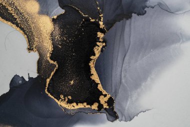 Mermer mürekkep soyut sanatının orijinal resmi. Örnek bir orjinal tablodan yüksek çözünürlüklü fotoğraf. Karargah kağıt dokusuna pürüzsüz mermer desen oluşturmak için soyut resim yapıldı.