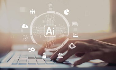 Yapay zeka mühendisliği, büyük veri ve yapay zeka makinesi kavramında yapay zeka beyin işlemcisiyle iş desteği için üretken yapay zeka kullanmayı öğrenen insan etkileşimi. EIDE