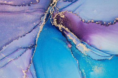 Mermer mürekkep soyut sanatının orijinal resmi. Örnek bir orjinal tablodan yüksek çözünürlüklü fotoğraf. Karargah kağıt dokusuna pürüzsüz mermer desen oluşturmak için soyut resim yapıldı.