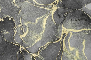 Mermer mürekkep soyut sanatının orijinal resmi. Örnek bir orjinal tablodan yüksek çözünürlüklü fotoğraf. Karargah kağıt dokusuna pürüzsüz mermer desen oluşturmak için soyut resim yapıldı.