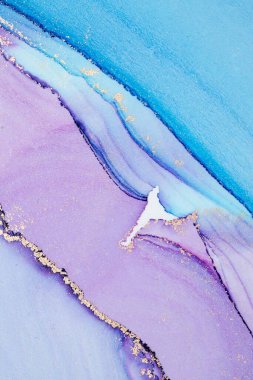 Mermer mürekkep soyut sanatının orijinal resmi. Örnek bir orjinal tablodan yüksek çözünürlüklü fotoğraf. Karargah kağıt dokusuna pürüzsüz mermer desen oluşturmak için soyut resim yapıldı.