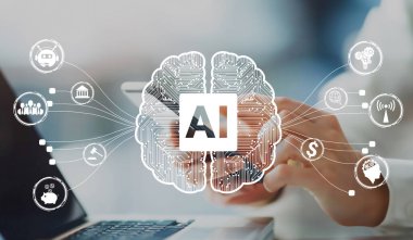 Yapay zeka mühendisliği, büyük veri ve yapay zeka makinesi kavramında yapay zeka beyin işlemcisiyle iş desteği için üretken yapay zeka kullanmayı öğrenen insan etkileşimi. EIDE