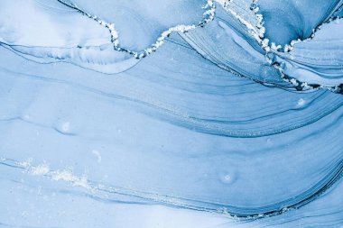 Mermer mürekkep soyut sanatının orijinal resmi. Örnek bir orjinal tablodan yüksek çözünürlüklü fotoğraf. Karargah kağıt dokusuna pürüzsüz mermer desen oluşturmak için soyut resim yapıldı.