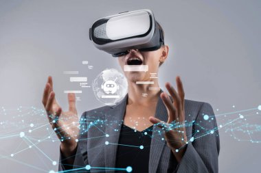 Yapay zeka sanal asistanı Chatbot ile yapay zeka konsepti ile insan etkileşimi, yapay zeka mühendisliği, LLM yapay zeka derin öğrenimi iş desteği için üretken yapay zeka kullanımı. FaaS