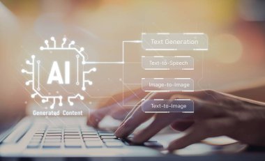 Yapay zeka mühendisliği, büyük veri ve yapay zeka makinesi kavramında yapay zeka beyin işlemcisiyle iş desteği için üretken yapay zeka kullanmayı öğrenen insan etkileşimi. EIDE