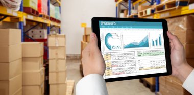 Spreadsheet document information financial startup concept. data and graphs in spreadsheet documents for online analysis project dashboard accounting digital snugly