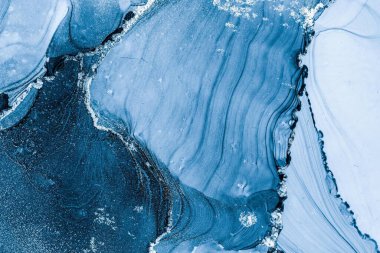 Mermer mürekkep soyut sanatının orijinal resmi. Örnek bir orjinal tablodan yüksek çözünürlüklü fotoğraf. Karargah kağıt dokusuna pürüzsüz mermer desen oluşturmak için soyut resim yapıldı.