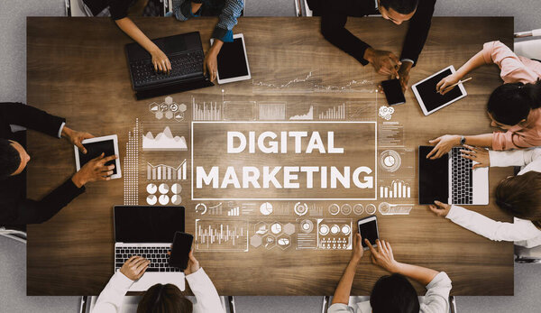 Digital Marketing Technology Solution Online Business Concept Interfaz Gráfica Que — Foto de Stock