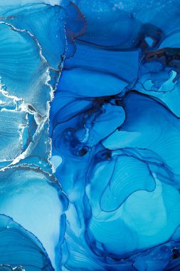 Mermer mürekkep soyut sanatının orijinal resmi. Örnek bir orjinal tablodan yüksek çözünürlüklü fotoğraf. Karargah kağıt dokusuna pürüzsüz mermer desen oluşturmak için soyut resim yapıldı.