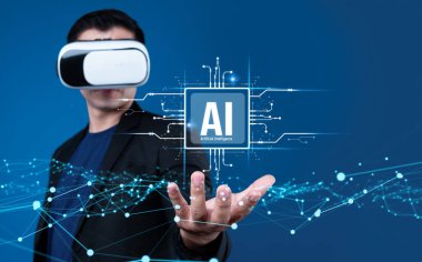 Yapay zeka mühendisliği, büyük veri ve yapay zeka makinesi kavramında yapay zeka beyin işlemcisiyle iş desteği için üretken yapay zeka kullanmayı öğrenen insan etkileşimi. Faas