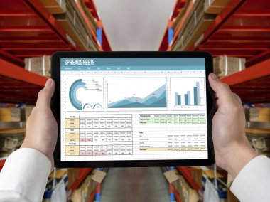 Spreadsheet document information financial startup concept. data and graphs in spreadsheet documents for online analysis project dashboard accounting digital snugly
