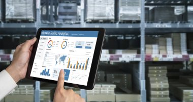Computer software for website traffic analytics data on computer screen. Concept of SEO search engine optimization and customer targeting for online business snugly