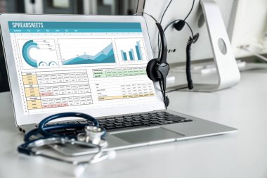 Spreadsheet document information financial startup concept. data and graphs in spreadsheet documents for online analysis project dashboard accounting digital snugly