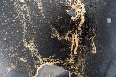 Mermer mürekkep soyut sanatının orijinal resmi. Örnek bir orjinal tablodan yüksek çözünürlüklü fotoğraf. Karargah kağıt dokusuna pürüzsüz mermer desen oluşturmak için soyut resim yapıldı.