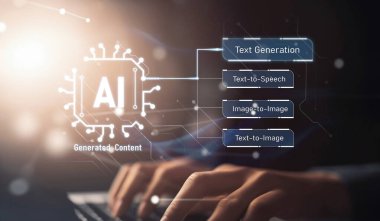 Yapay zeka mühendisliği, büyük veri ve yapay zeka makinesi kavramında yapay zeka beyin işlemcisiyle iş desteği için üretken yapay zeka kullanmayı öğrenen insan etkileşimi. EIDE