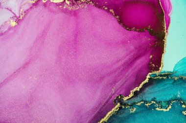 Mermer mürekkep soyut sanatının orijinal resmi. Örnek bir orjinal tablodan yüksek çözünürlüklü fotoğraf. Karargah kağıt dokusuna pürüzsüz mermer desen oluşturmak için soyut resim yapıldı.