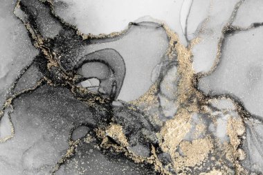 Mermer mürekkep soyut sanatının orijinal resmi. Örnek bir orjinal tablodan yüksek çözünürlüklü fotoğraf. Karargah kağıt dokusuna pürüzsüz mermer desen oluşturmak için soyut resim yapıldı.