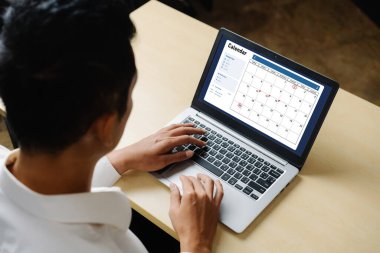 Kişisel düzenleyici ve çevrimiçi iş için mod zamanlama planlaması için bilgisayar yazılım uygulaması takvimiName