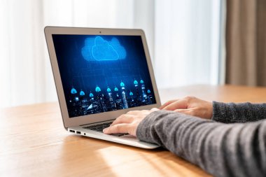 Mod uzak çalışma ve kişisel veri depolama için bulut hesaplama yazılımı