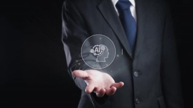 Yapay zeka mühendisliği, büyük veri ve yapay zeka makinesi kavramında yapay zeka beyin işlemcisiyle iş desteği için üretken yapay zeka kullanmayı öğrenen insan etkileşimi. Kullanıcı Kimliği