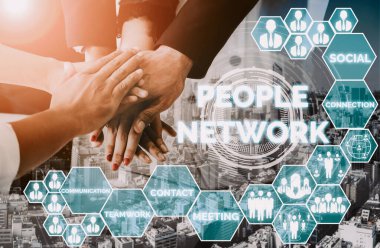 İnsan Kaynakları İşe Alma ve İnsan Ağı Konsepti. Modern grafik arayüzü profesyonel eleman alımını ve personel arayışını gösteriyor. uds