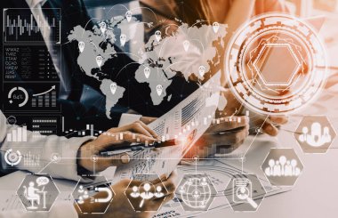 İnsan Kaynakları İşe Alma ve İnsan Ağı Konsepti. Modern grafik arayüzü profesyonel eleman alımını ve personel arayışını gösteriyor. uds