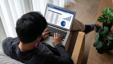 Spreadsheet document information financial startup concept. data and graphs in spreadsheet documents for online analysis project dashboard accounting digital snugly