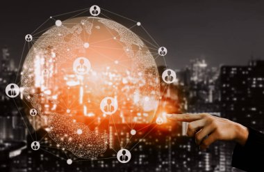 İnsan Kaynakları İşe Alma ve İnsan Ağı Konsepti. Modern grafik arayüzü profesyonel eleman alımlarını ve personel arayışlarını gösteriyor..