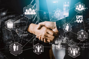 İnsan Kaynakları İşe Alma ve İnsan Ağı Konsepti. Modern grafik arayüzü profesyonel eleman alımlarını ve personel arayışlarını gösteriyor..