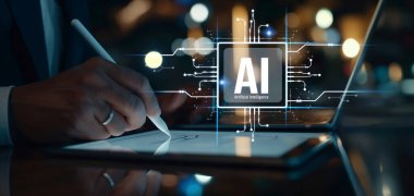 Yapay zeka mühendisliği, büyük veri ve yapay zeka makinesi kavramında yapay zeka beyin işlemcisiyle iş desteği için üretken yapay zeka kullanmayı öğrenen insan etkileşimi. EIDE