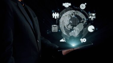 İş adamı küresel pazarlama ve finans konusunda uzmandır. Küresel pazarların karmaşıklığını, stratejileri ve pazarlama erişimini geliştirmek. Küresel finans ve pazarlama UUID 'sinde başarı